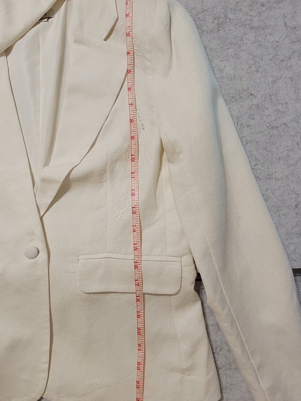 Jason Wu The Classics Embroidered Off-White Linen Blend Blazer Size Small - Picture 16 of 16